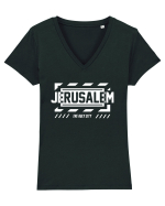 Jerusalem Tricou mânecă scurtă guler V Damă Evoker