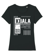 Kuala Lumpur Tricou mânecă scurtă guler larg fitted Damă Expresser