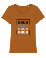 BRUH Tricou mânecă scurtă guler larg fitted Damă Expresser