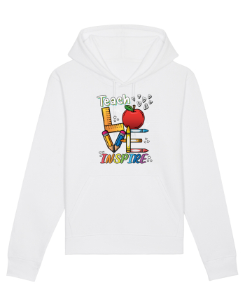 Teach Love Inspire Back to School Invata Iubeste Inspira Hanorac Unisex Drummer