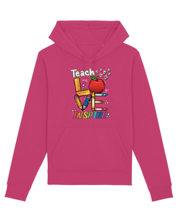 Teach Love Inspire Back to School Invata Iubeste Inspira Raspberry
