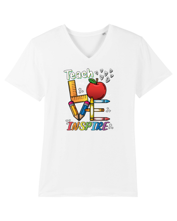 Teach Love Inspire Back to School Invata Iubeste Inspira White