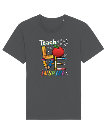 Teach Love Inspire Back to School Invata Iubeste Inspira Anthracite