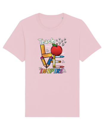 Teach Love Inspire Back to School Invata Iubeste Inspira Cotton Pink
