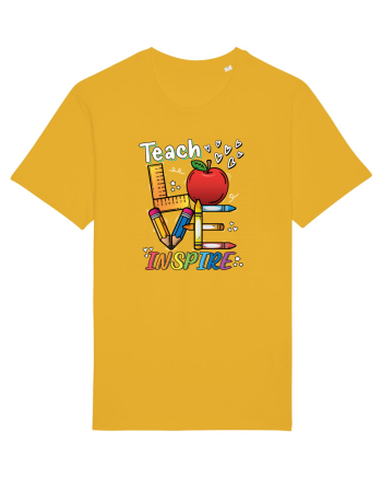 Teach Love Inspire Back to School Invata Iubeste Inspira Tricou mânecă scurtă Unisex Rocker