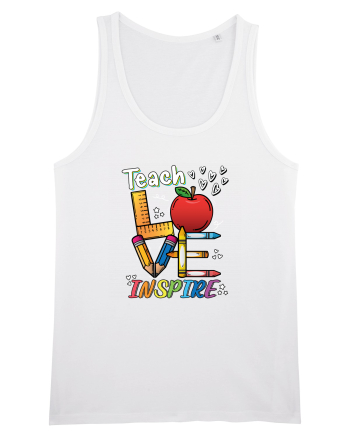 Teach Love Inspire Back to School Invata Iubeste Inspira White