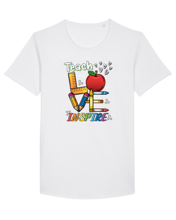 Teach Love Inspire Back to School Invata Iubeste Inspira White