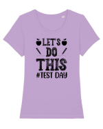Let's do This Test Day black Tricou mânecă scurtă guler larg fitted Damă Expresser