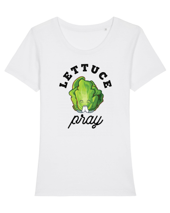 Lettuce Pray - black White