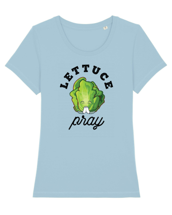 Lettuce Pray - black Sky Blue