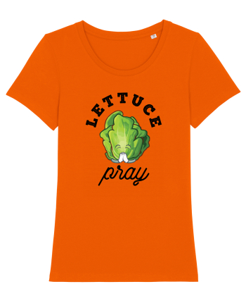 Lettuce Pray - black Bright Orange