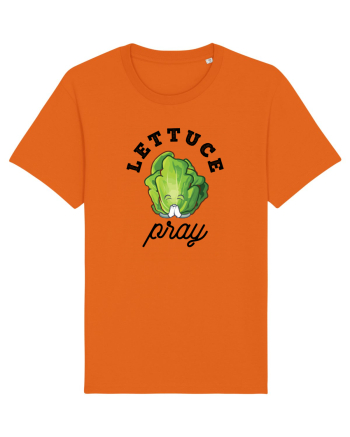 Lettuce Pray - black Bright Orange
