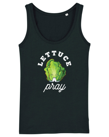 Lettuce Pray - white Black