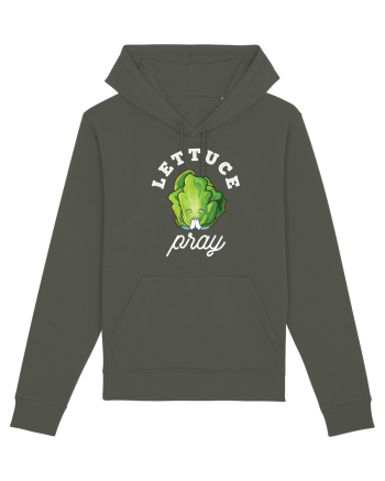 Lettuce Pray - white Khaki