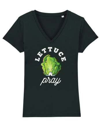 Lettuce Pray - white Black
