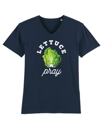 Lettuce Pray - white French Navy