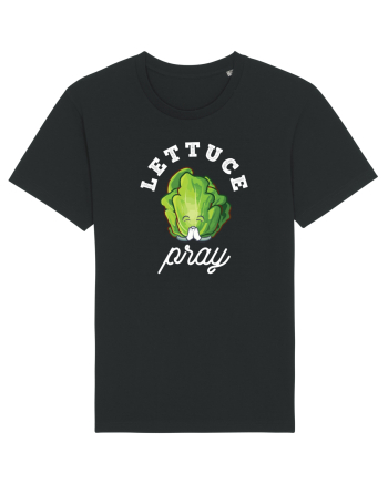 Lettuce Pray - white Black