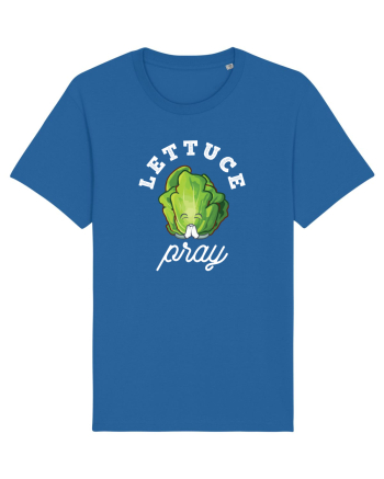 Lettuce Pray - white Royal Blue