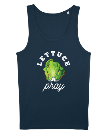 Lettuce Pray - white Navy