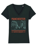 Manchester Tricou mânecă scurtă guler V Damă Evoker