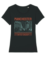Manchester Tricou mânecă scurtă guler larg fitted Damă Expresser