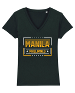 Manila Tricou mânecă scurtă guler V Damă Evoker
