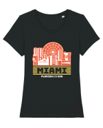 Miami Tricou mânecă scurtă guler larg fitted Damă Expresser