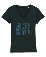 Milan Tricou mânecă scurtă guler V Damă Evoker