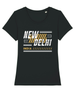 New Delhi Tricou mânecă scurtă guler larg fitted Damă Expresser