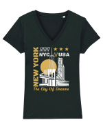 New York The City Of Dreams Tricou mânecă scurtă guler V Damă Evoker