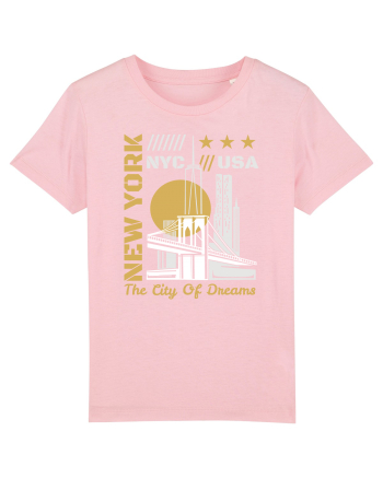 New York The City Of Dreams Cotton Pink