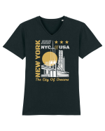 New York The City Of Dreams Tricou mânecă scurtă guler V Bărbat Presenter