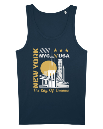 New York The City Of Dreams Navy
