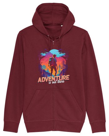 in stil synthwave - Adventure is out there Burgundy