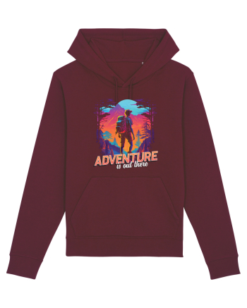 in stil synthwave - Adventure is out there Burgundy