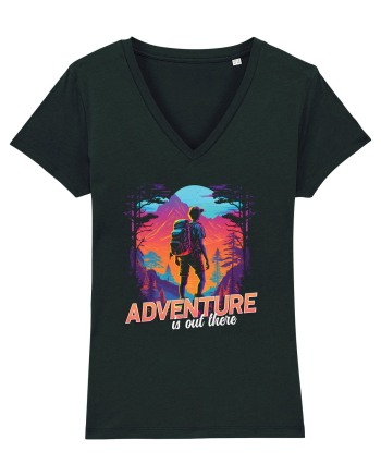 in stil synthwave - Adventure is out there Black
