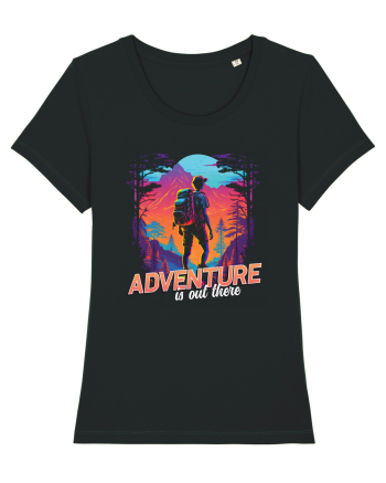 in stil synthwave - Adventure is out there Black