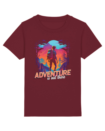 in stil synthwave - Adventure is out there Burgundy