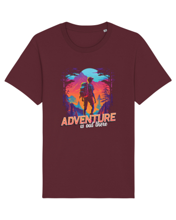 in stil synthwave - Adventure is out there Burgundy