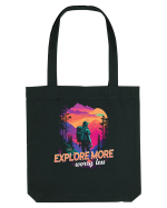 in stil synthwave - Explore more worry less Sacoșă textilă