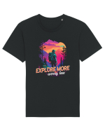 in stil synthwave - Explore more worry less Tricou mânecă scurtă Unisex Rocker