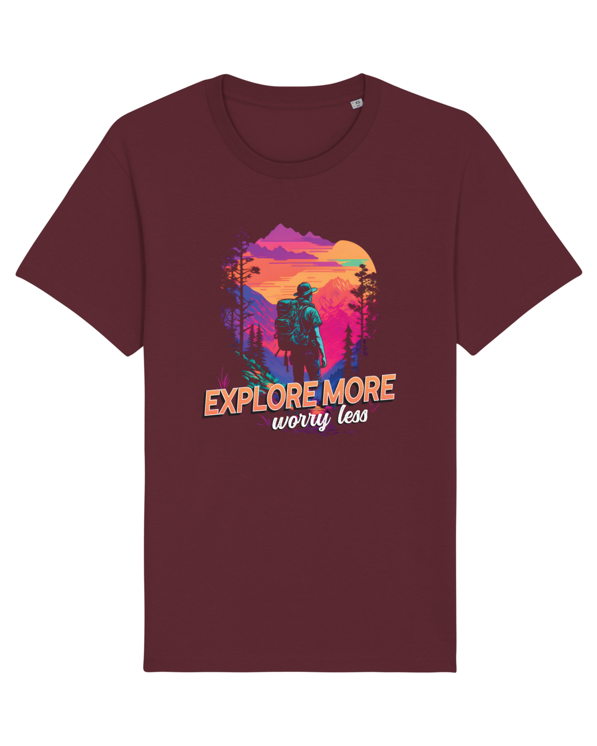 Tricou mânecă scurtă Unisex Rocker Burgundy