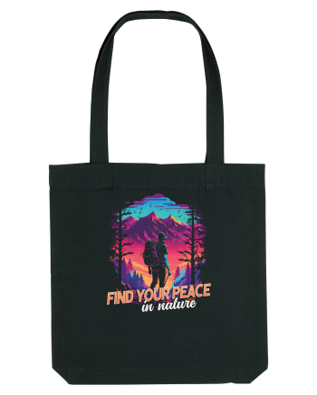 in stil synthwave - Find your peace in nature Black