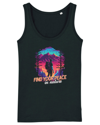 in stil synthwave - Find your peace in nature Black
