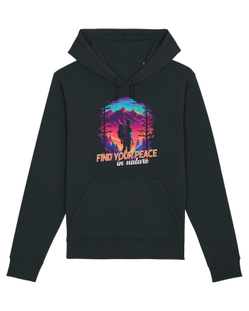 in stil synthwave - Find your peace in nature Black