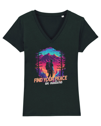 in stil synthwave - Find your peace in nature Black