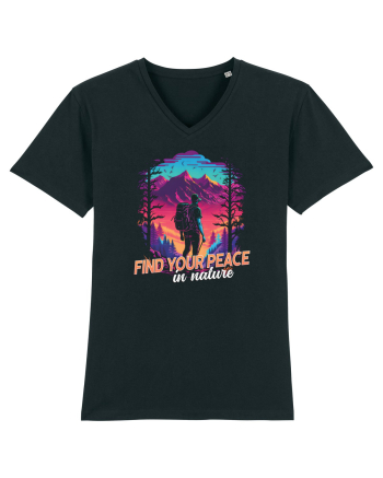 in stil synthwave - Find your peace in nature Black