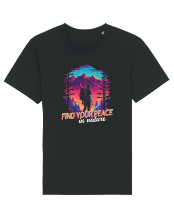 in stil synthwave - Find your peace in nature Black