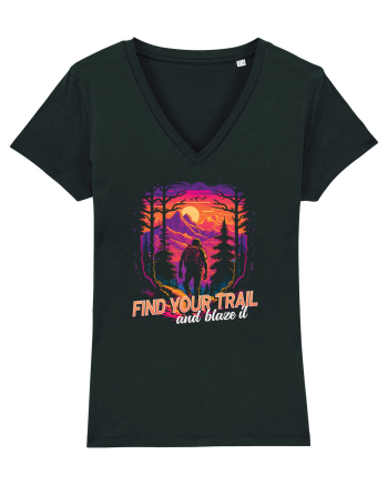in stil synthwave - Find your trail and blaze it Black