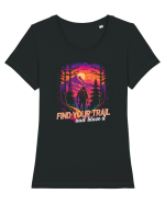 in stil synthwave - Find your trail and blaze it Tricou mânecă scurtă guler larg fitted Damă Expresser